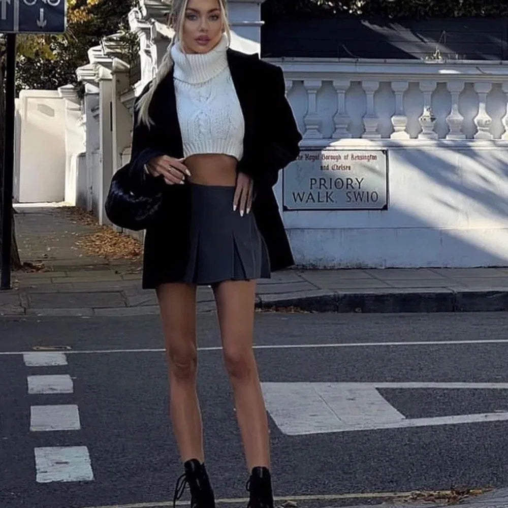 MUJER 2025 Pleated Skirt Shorts for Women High Waist Mini Shorts Women Summer Basic Skort for Women Holiday Casual Ladies Shorts