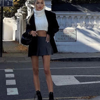 MUJER 2025 Pleated Skirt Shorts for Women High Waist Mini Shorts Women Summer Basic Skort for Women Holiday Casual Ladies Shorts