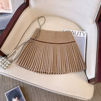 Plaid Pleated Mini Skirt Thick Wool Short Skirt High Waist Box-pleat Miniskirt for Women Teen-girl Preppy Style Outfit - Buy online at  Vibe In Cart.