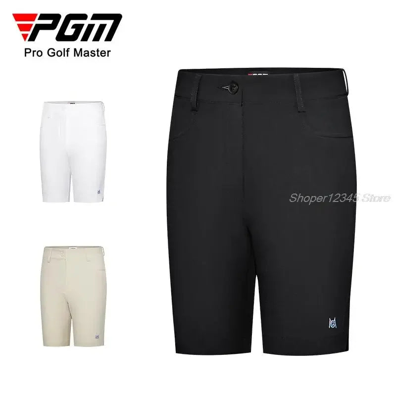 Pgm Women Summer Golf Shorts Elastic Casual Half Trousers Ladies Sports High Waist Shorts Slim Golf Clothing Tennis Wear
