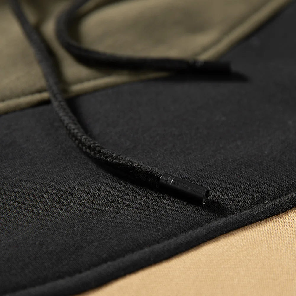 Men's Patchwork Hooded Sweatshirt Hoodies Clothing Casual Loose Fleece Warm Streetwear Male Fashion Autumn Winter Sports Outwear - Buy online at  Vibe In Cart.