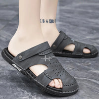 Men's Baotou Sandals Summer new Outdoor Cool Breathable Anti slip Waterproof Beach Shoes Soft Sole Fashion Dual purpose Slippers - Buy online at  Vibe In Cart.