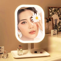Niche Modern Desktop Vanity Mirror 3 Color Light LED Makeup Mirror Touching Mirror Women Bedroom Dressing Mirror - Buy online at  Vibe In Cart.