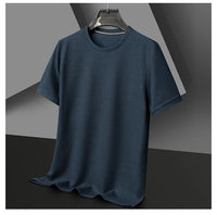 New Summer Waffle Round Neck Short Sleeved T-shirt for Men's Short Sleeved Top - Buy online at  Vibe In Cart.