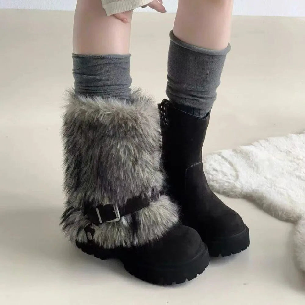 Fur Women Snow Boots Fashion Platform Shoes Warm New Casual Sport Shoes 2025 Winter Sneakers Ankle Boots Walking Mujer Botas - Buy online at  Vibe In Cart.