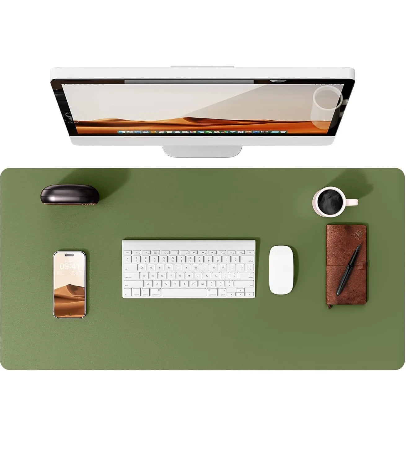 Large Non-Slip PU Leather Office Desk Mat for Mouse and Laptop Pad