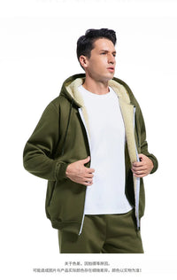 Men's Winter Fleece Jacket with Zipper and Pockets