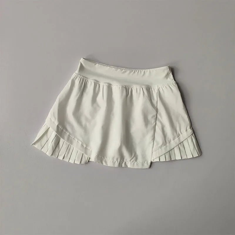 High Waisted Sports Short Skirt Summer New Style Cool Anti Glare Including Lined Shorts Fitness Yoga Quick Drying Pleated Skirt - Buy online at  Vibe In Cart.