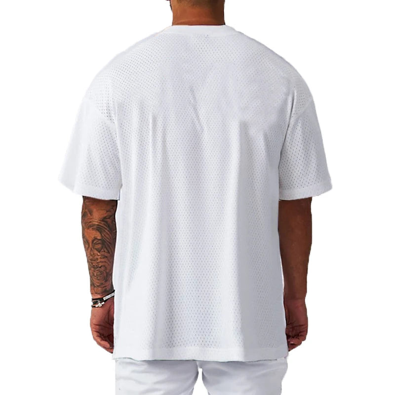 Oversized Loose Men's Casual Sport T-Shirt Gym Bodybuilding Fitness Short Sleeve Shirt Summer Mesh Quick Dry Breathable Clothing - Buy online at  Vibe In Cart.
