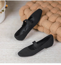 Women's Ankle Strap Weaving Ballerina Flats with Pearl