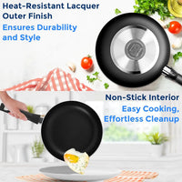 11-Piece Non-Stick Cookware Set with Heat-Resistant Coating, Black, Universal for All Cooktops - Buy online at  Vibe In Cart.