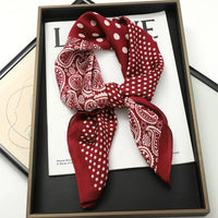Square Satin Silk Scarf for Women, Casual All Seasons