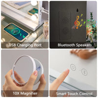Large Bluetooth Vanity Mirror Makeup Mirror with Lights Hollywood Mirror Touchscreen Control Cosmetic Mirrors with 15 LED Bulbs - Buy online at  Vibe In Cart.