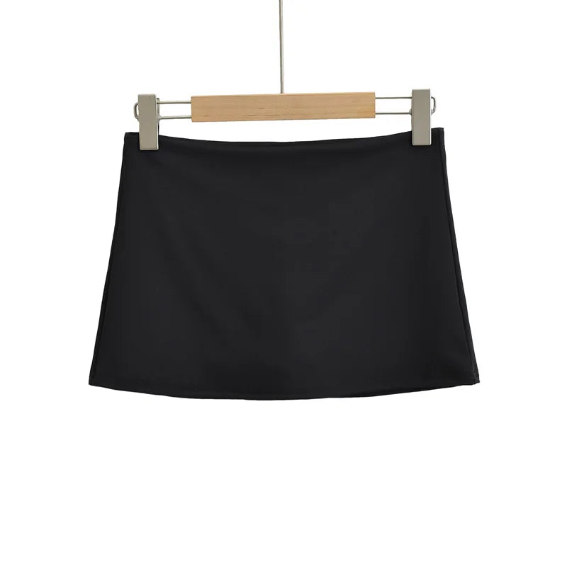 Women Low Rise Mini Skirt With Take The Short Cut Detail Slim Fit Mini Skort