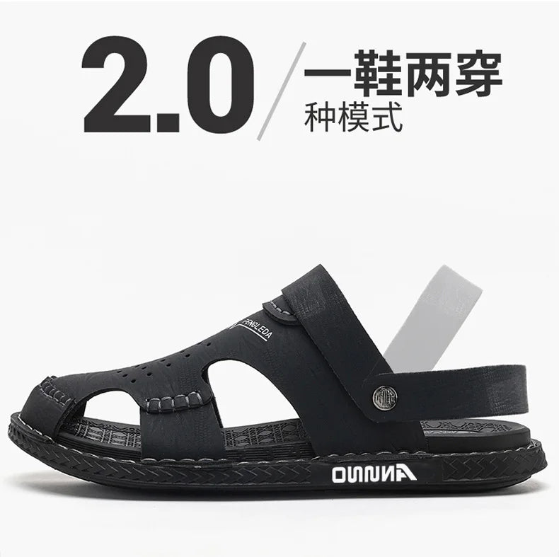 Men's Baotou Sandals Summer new Outdoor Cool Breathable Anti slip Waterproof Beach Shoes Soft Sole Fashion Dual purpose Slippers - Buy online at  Vibe In Cart.