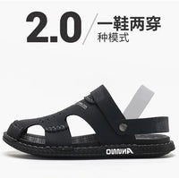Men's Baotou Sandals Summer new Outdoor Cool Breathable Anti slip Waterproof Beach Shoes Soft Sole Fashion Dual purpose Slippers - Buy online at  Vibe In Cart.