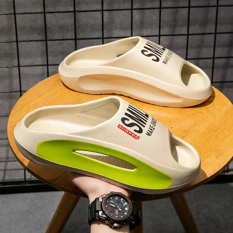 Outdoor Women and Mens Summer 2025 Men's Slippers EVA Lightweight Slides Indoor Leisure Beach Shoes Comfort Soft Men's Slippers - Buy online at  Vibe In Cart.