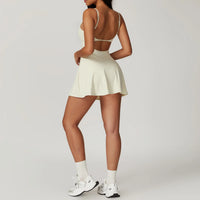 Golf Dress Women Golf Back Yoga Tennis Skirt Anti-exposure Leggings Sports Dress with Chest Pad Breathable Outdoor Quick-drying