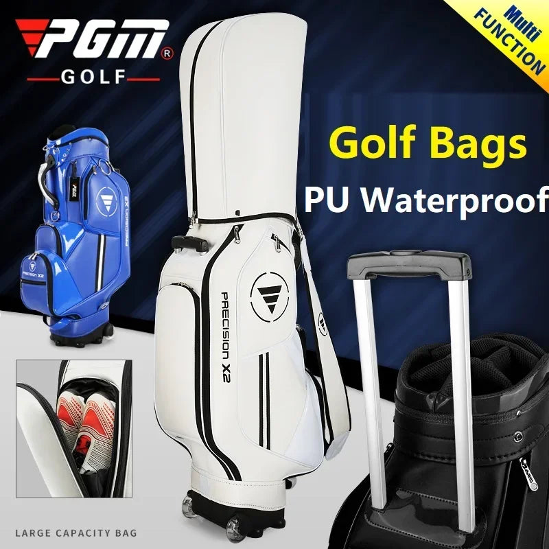 Waterproof PU Golf Ball Bag with Wheel and High Capacity