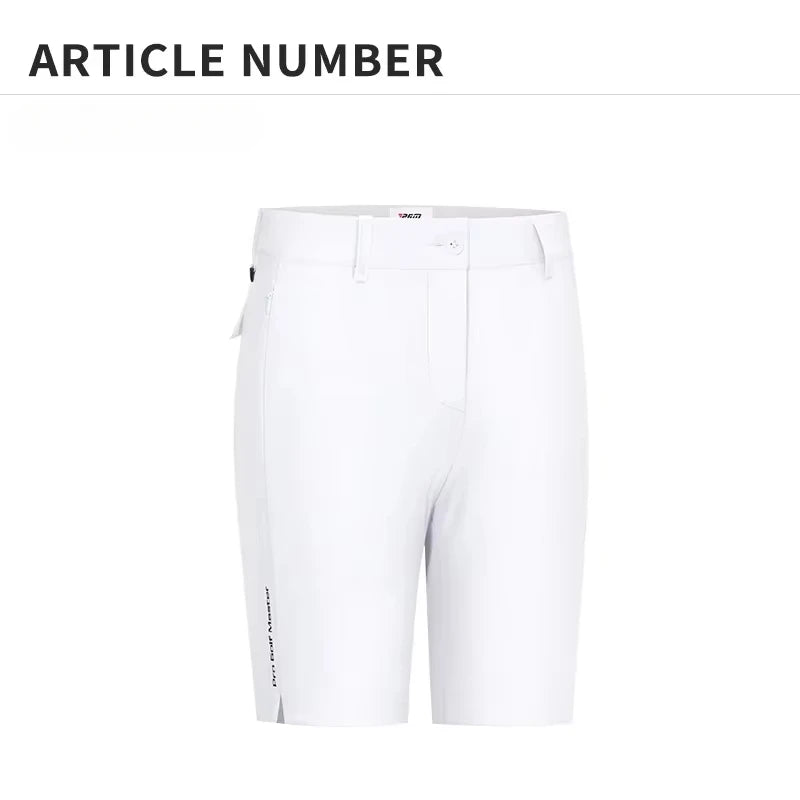 PGM Women Summer Golf Shorts Pants Elastic Waterproof Half Trousers Zip Pocket Ladies Sports Clothing Wear Tennis KUZ129