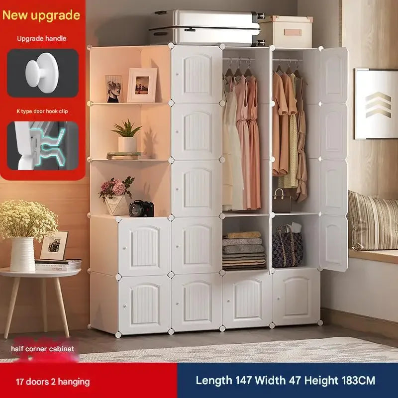 Modern Wooden Wardrobe with Shelves for Jewelry and Makeup