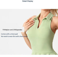 Polo Tennis Dress With Chest Pads&Shorts Soft High Stretchy Fitness Skorts Tummy Control Yoga Skirts Gym Clothing Activewear - Buy online at  Vibe In Cart.