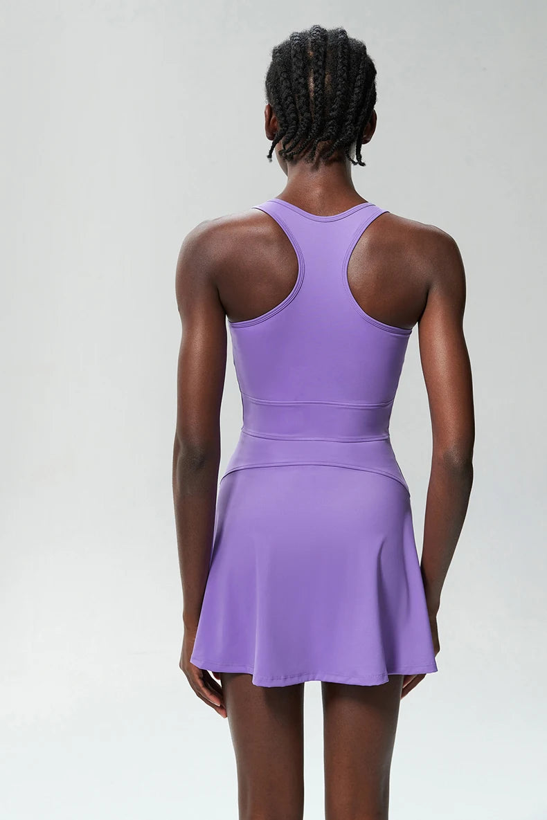 One Piece Tennis Dress Women Summer Solid Color Outdoor Running Skirt Breathable Quick Dry Jumpsuit Breathable Gym Clothes - Buy online at  Vibe In Cart.
