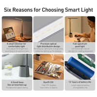 Baseus LED Desk Lamp Eye Protection Study Dimmable Office Light Foldable Table Lamp Smart Adaptive Brightness Bedside Read Lamp - Buy online at  Vibe In Cart.