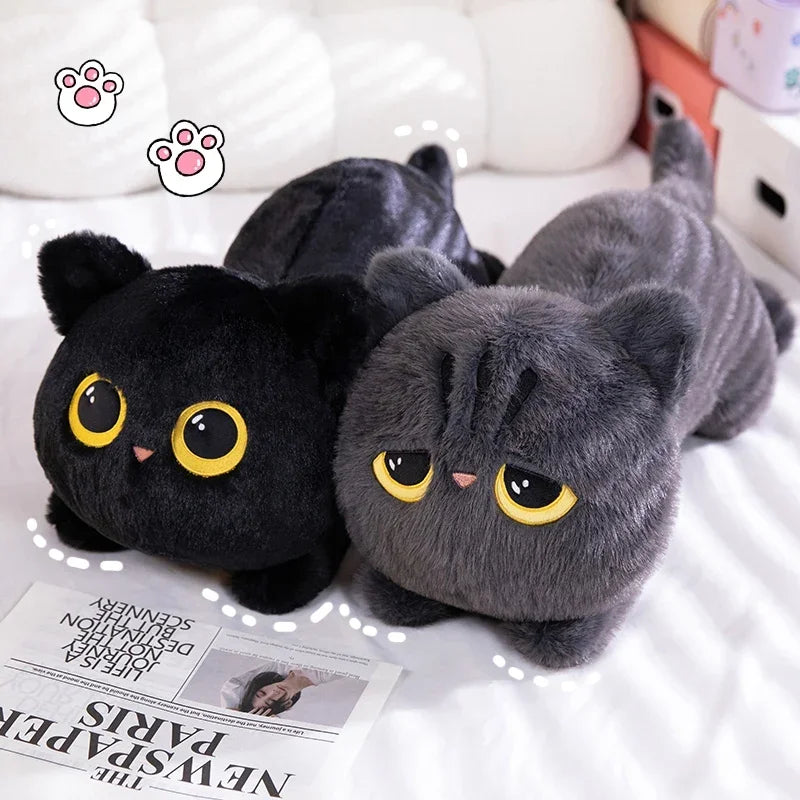 Soft Plush Cat Shaped Stuffed Toy Pillow with Cotton Filling for Home Office Use