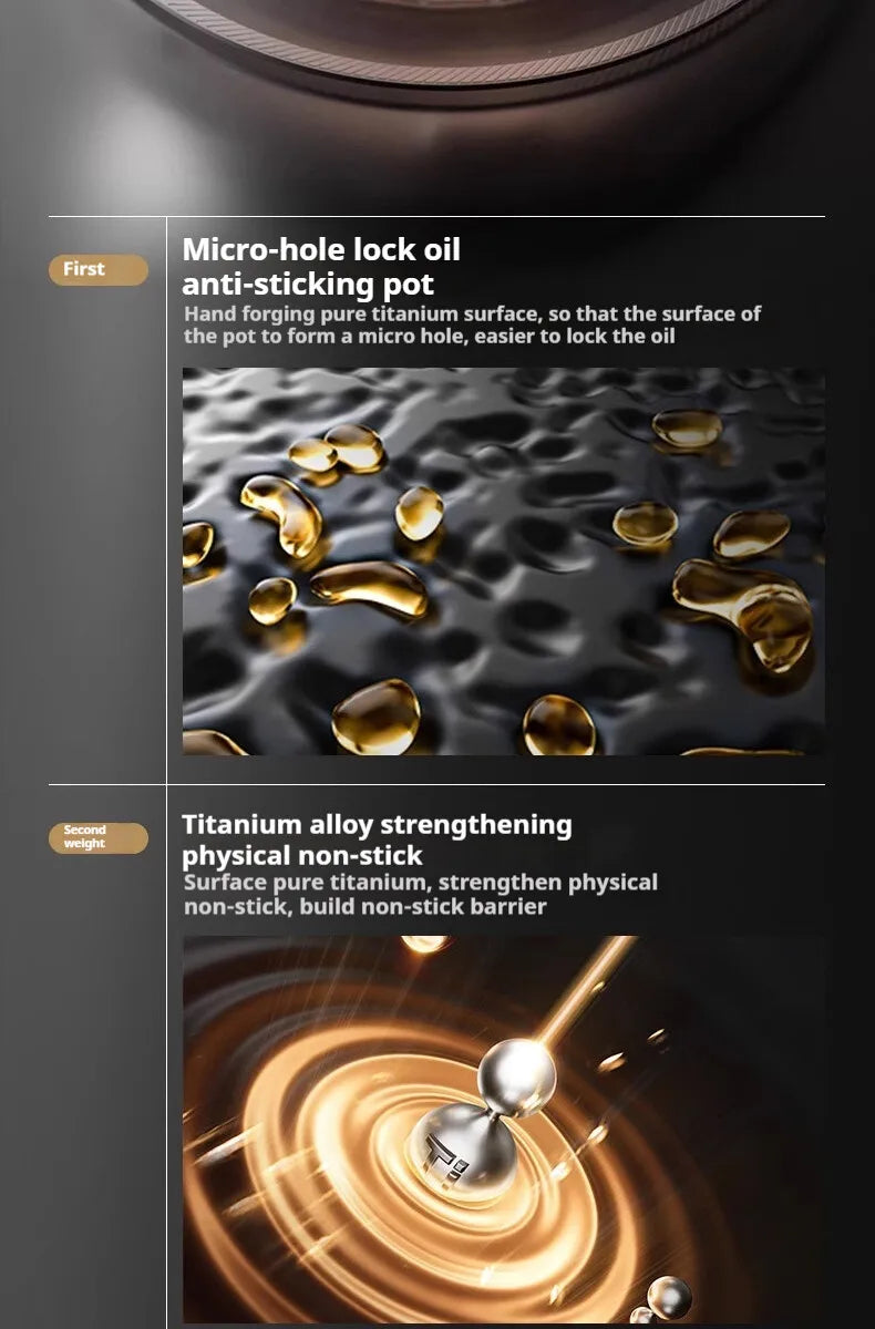 26/28/30cm German Pure Titanium Frying Pan Non-stick Frying Pan Uncoated Fish Scale Hammer Pattern Titanium Alloy Cookware - Buy online at  Vibe In Cart.