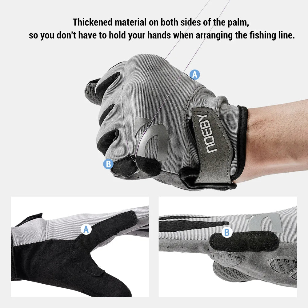 Noeby Fishing Gloves Non-slip Full Finger Outdoor Sun Protection Anti-UV Cycling Running Gloves Men Women Tackle - Buy online at  Vibe In Cart.