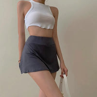 Tennis Skirt Women High Waist Sexy Girl Tight Bag Hip Short Skirt Summer Sports Culottes split A-line Mini skirt Y2K