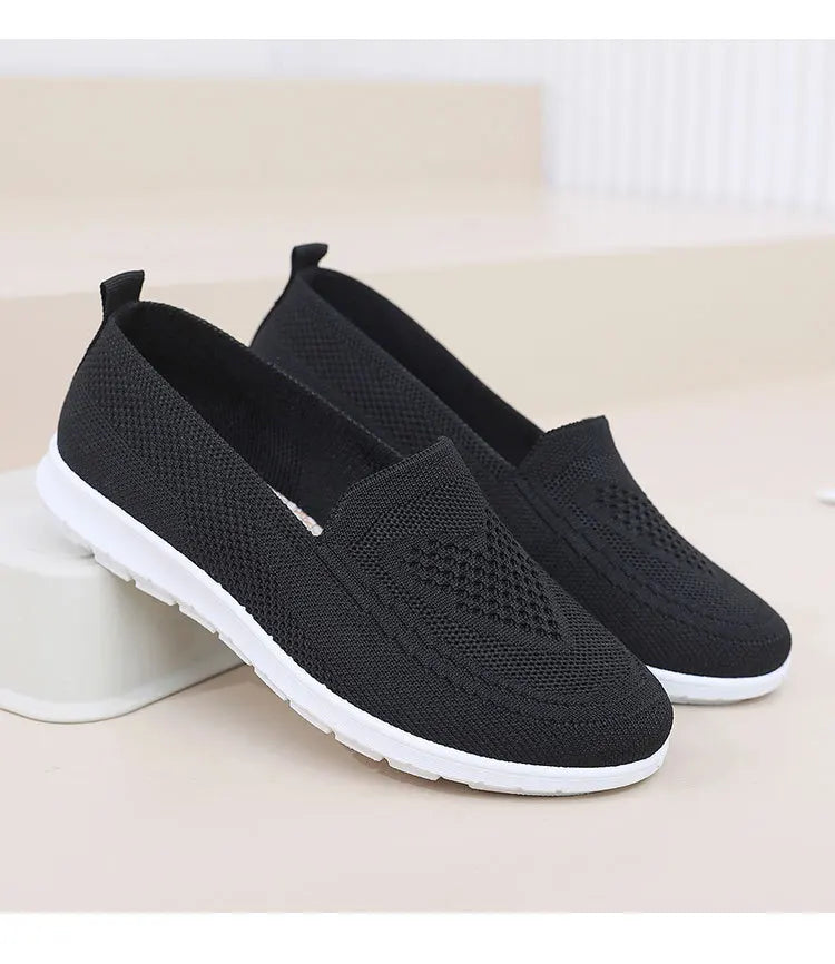Women's Casual Slip-On Loafer Flats with Breathable Mesh and Hollow Design