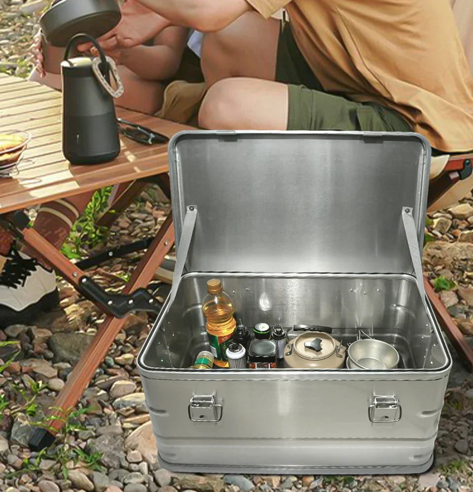 30-80L Outdoor Storage Box Camping Picnic Travel Aluminum Alloy Large Capacity Box Accessories Storage Bag Hiking Accessories - Buy online at  Vibe In Cart.