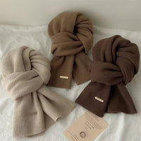 Women's Winter Thick Cotton Blends Scarf for Outdoor Use