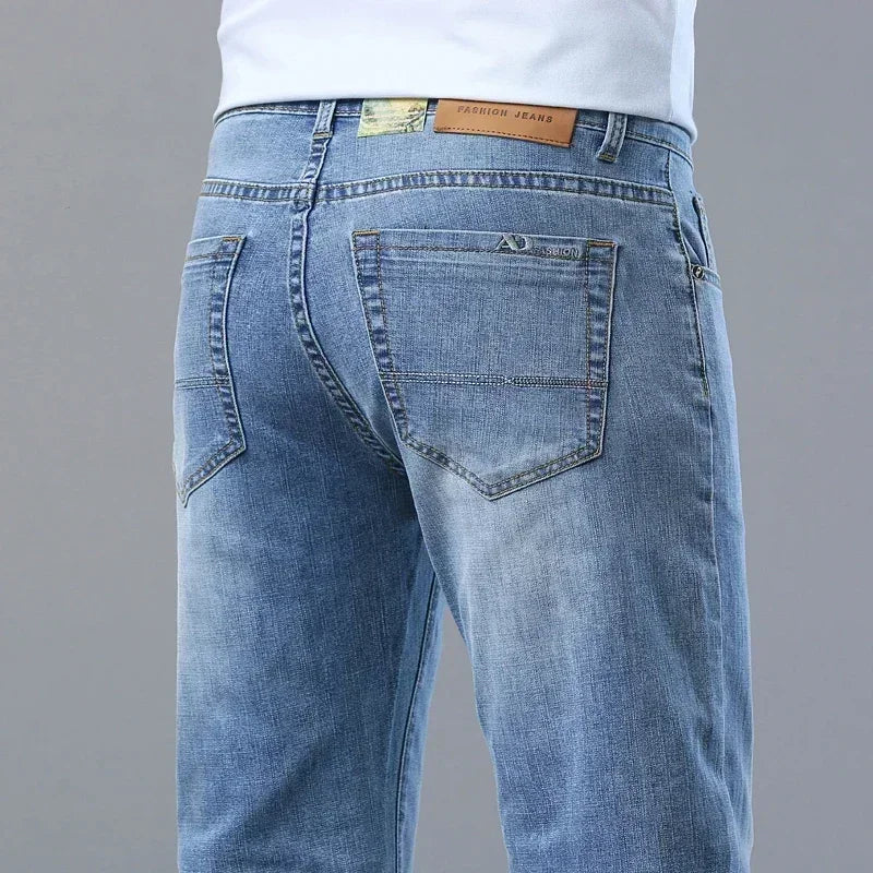 2024 Thin or Thick Material Slim Fit Men's Luxury Classic Style Men Jeans Business Stretch Denim Male Trousers Clothing - Buy online at  Vibe In Cart.