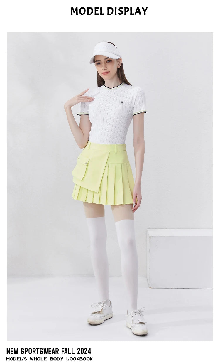 Golfist Golf New Style Short Pleated Skirt High Waist Asymmetrical Casual Gym Tennis Loose Mini Skirt With Shorts Golf Clothes