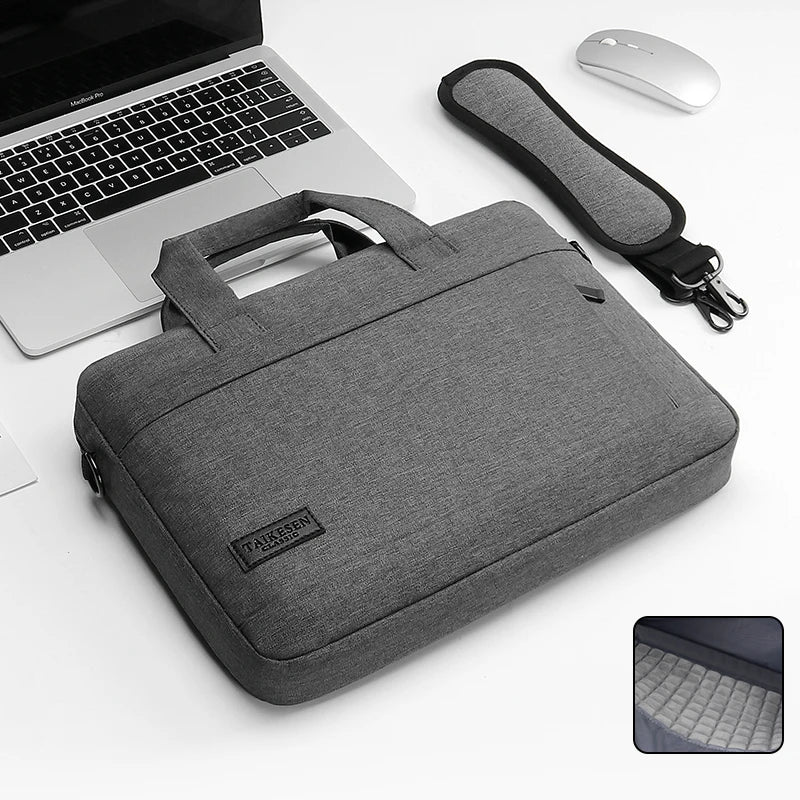 Unisex Zipper Canvas Laptop Briefcase for 13.3-17 Inch Laptops