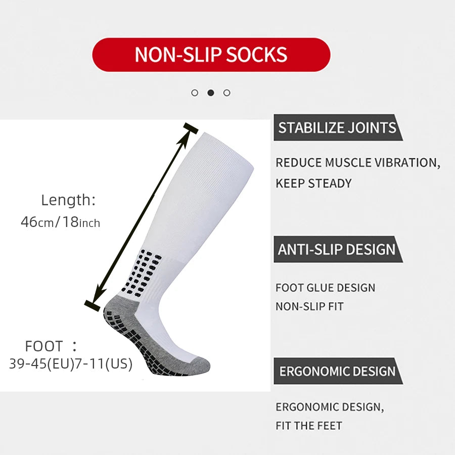 Long Football Socks Men's Long Tube Professional Training Soccer Socks Thickened Silicone Non-Slip Towel Bottom Sports Socks - Buy online at  Vibe In Cart.