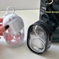 Black Transparent Portable Cable Organizer Bag for Travel Accessories
