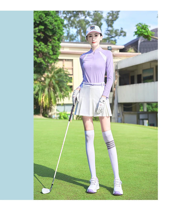 TTYGJ New Golf Skirt Women Spring Autumn Fashion A-lined Skirt Ladies Outdoor Sports Skorts Casual Golf Wear with Inner Shorts