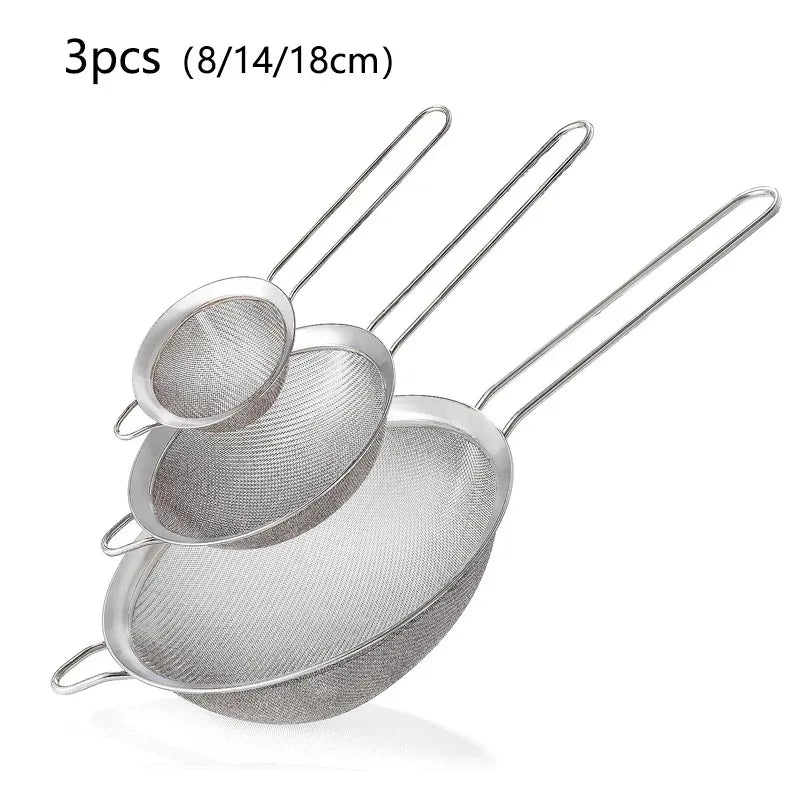 Stainless Steel Sieve Fine Mesh Filter Slotted Spoon Kitchen Accessories For Cooking Baking Oil Flour Strainer Sifter - Buy online at  Vibe In Cart.