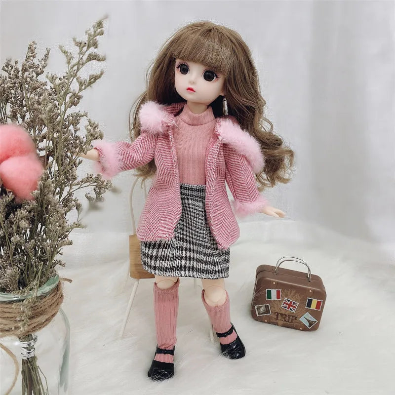 30cm Bjd Doll 12 Moveable Joints 1/6 Girl's Dress 3D Brown Eyes Toy with Clothes Shoes Kids Toys for Girl Children Gift - Buy online at  Vibe In Cart.
