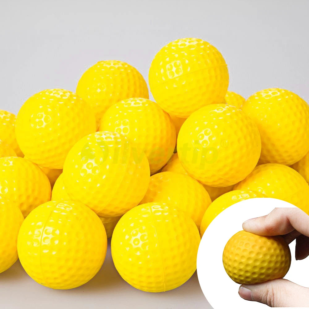 Soft PU Yellow Practice Golf Balls, 10 Pack for Indoor Training