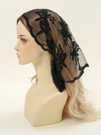 Adult Women's Triangular Lace Polyester Hair Scarf Accessory