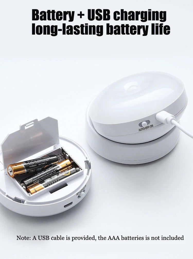 Night Light USB Motion Sensor Charging Round Energy-saving Led Lamp Bedroom Light Corridor Home Bathroom wall lights night light - Buy online at  Vibe In Cart.