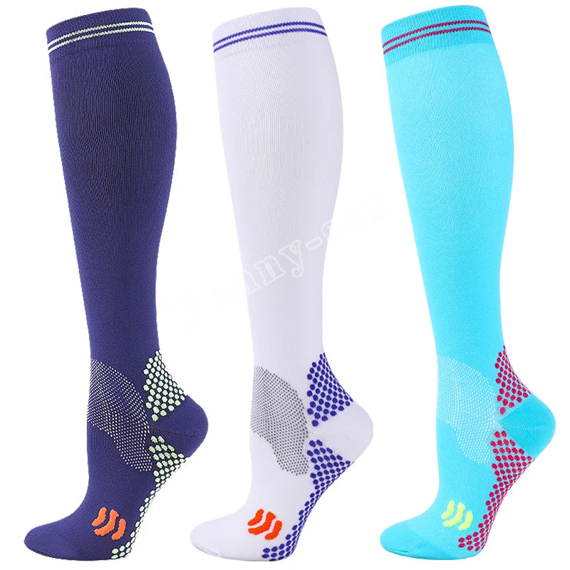 Knee-High Unisex Compression Socks for Varicose Veins 20-30 mmHg for Running and Cycling