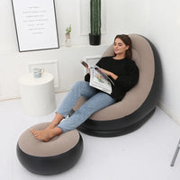 OTAUTAU Inflatable Lounger with Footstool Ottoman Chaise Lounge Recliner Outdoor Portable Camping Couch Garden Chair Pouf SF029 - Buy online at  Vibe In Cart.