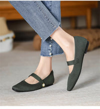 2024 Leisure Weaving Flats Women Ankle Strap Pearl Mary Stretch Fabric Ballerina Knitting Moccasins Mesh Solid Color Shoes - Buy online at  Vibe In Cart.