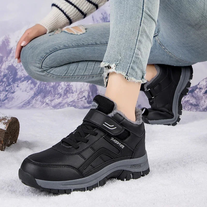 Winter Women Leather Outdoor Ankle Boots Autumn Hiking Velvet Warm Shoes Trekking Mountain Sneakers Tracking Treking Plush - Buy online at  Vibe In Cart.